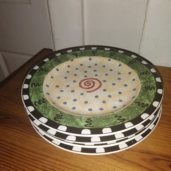 Vintage 90's Furio Confetti Design 4 Salad Plates - Picture 3 of 7